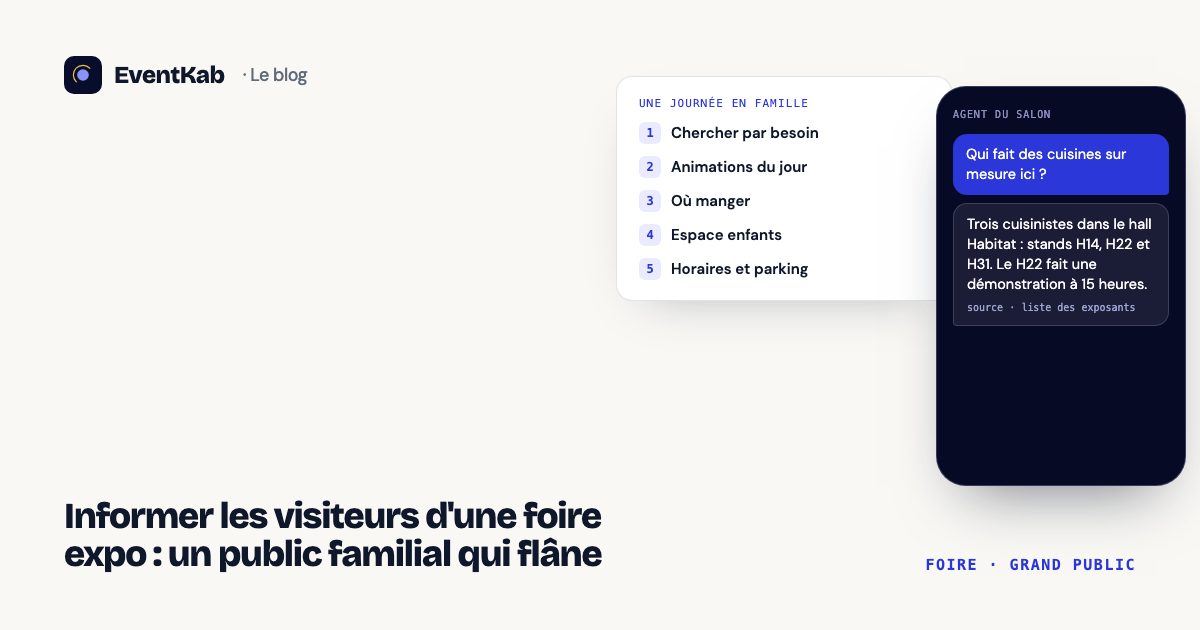 Informer les visiteurs d'une foire expo : un public familial qui flâne