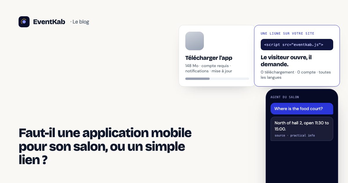 Faut-il une application mobile pour son salon, ou un simple lien ?