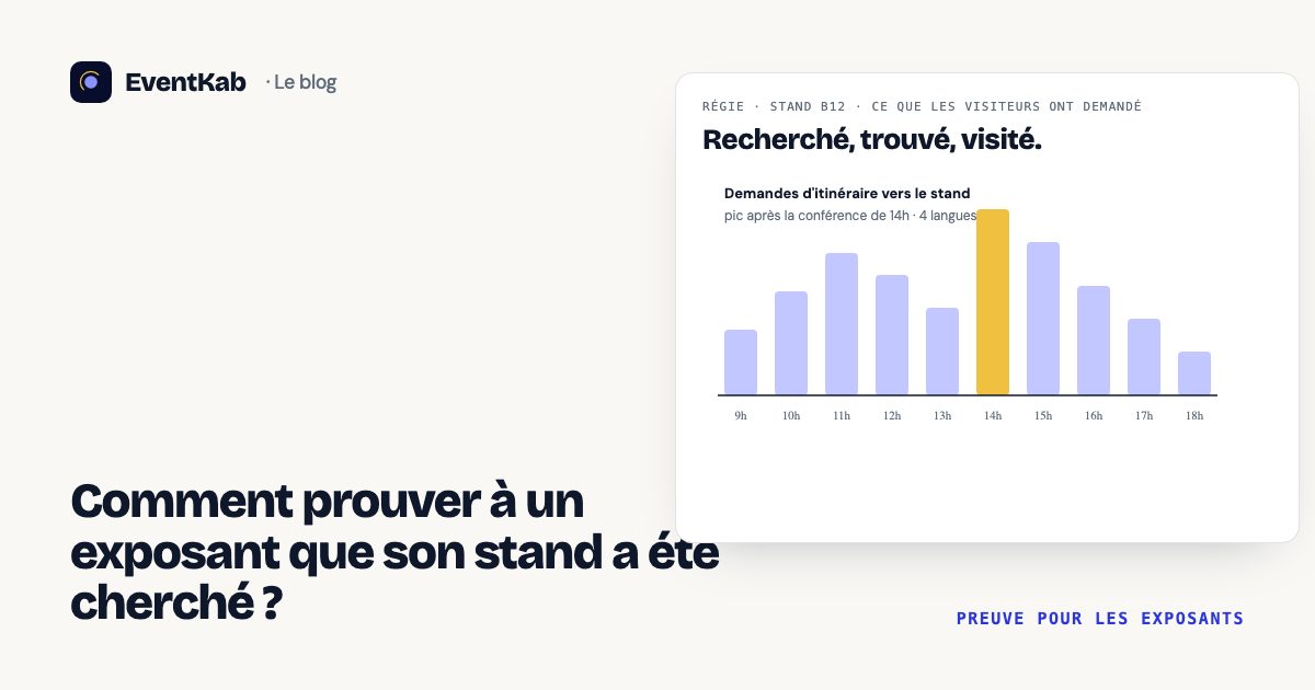 Comment prouver à un exposant que son stand a été cherché ?